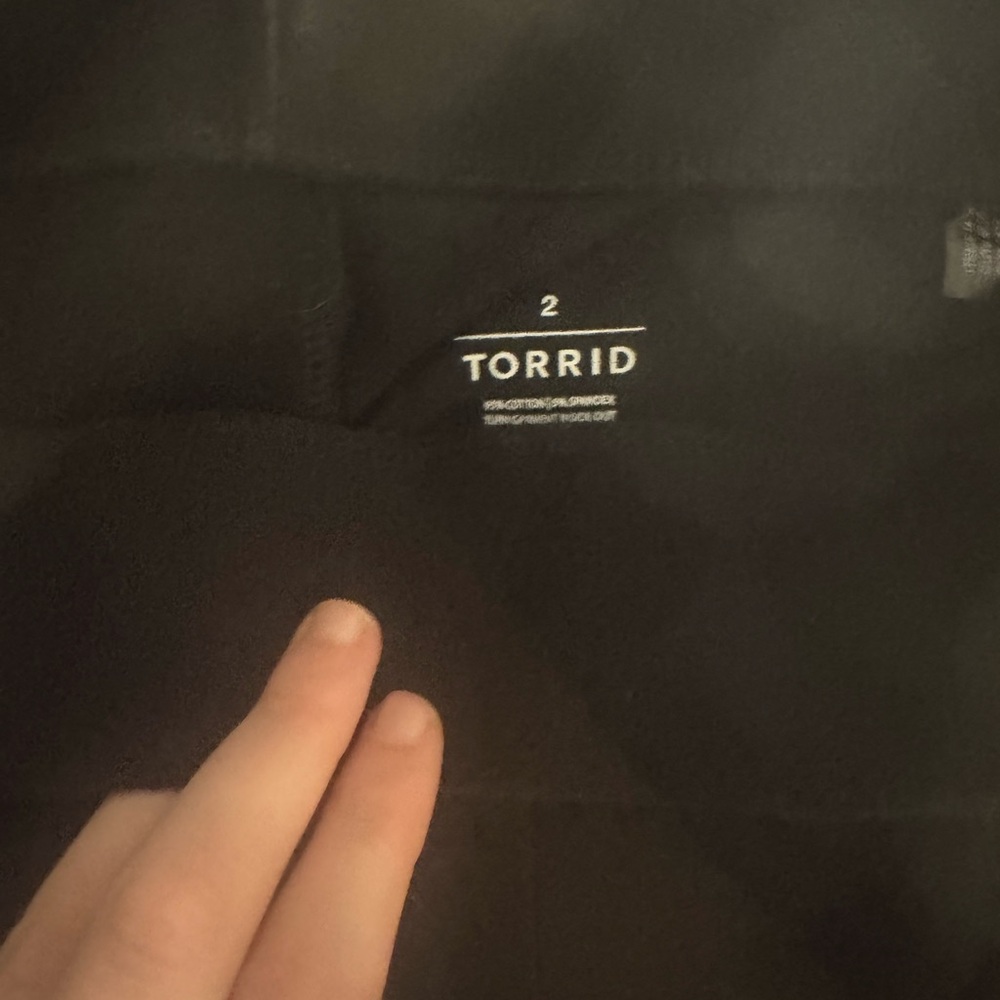 Torrid size 2 Leggings - black with floral design on bottom - Picture 2 of 2
